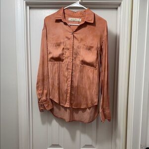 We The Free Terracotta Silk Shirt